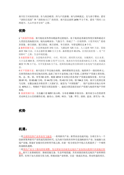 栾川发展环境分析