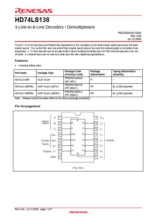 HD74LS138P中文资料