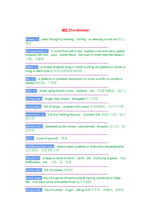 高级英语lesson2（book2）marrakech词汇短语[详解]