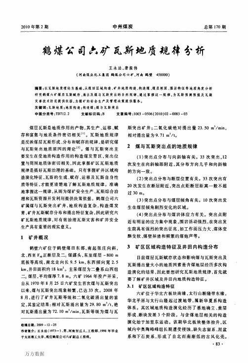 鹤煤公司六矿瓦斯地质规律分析