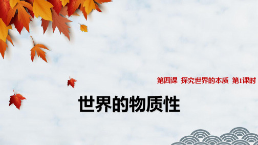 高中政治必修4精品课件9：4.1 世界的物质性