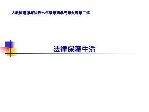 人教版《道德与法治》七年级下册 9.2 法律保障生活