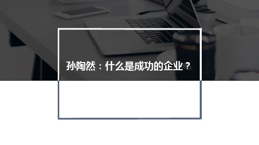 孙陶然：什么是成功的企业？