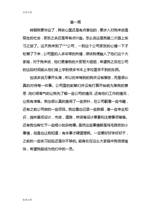 园林专业15篇实习周记
