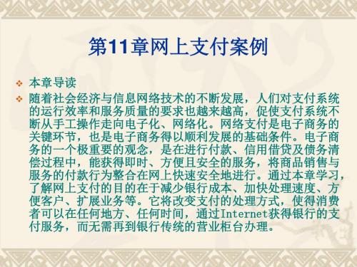 《电子商务案例》第11章网上支付案例-PPT课件