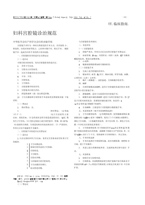 2012妇科宫腔镜诊治规范