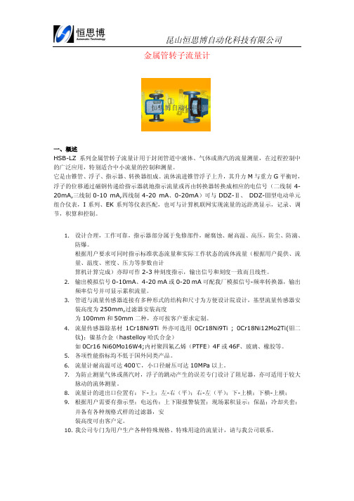 金属管转子流量计