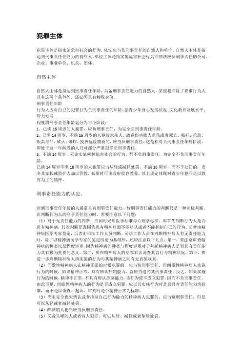 犯罪主体