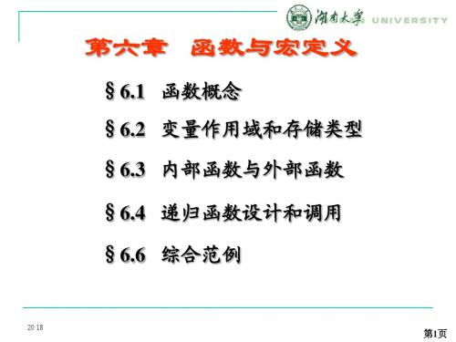 二级必过法宝之chap6函数与宏定义