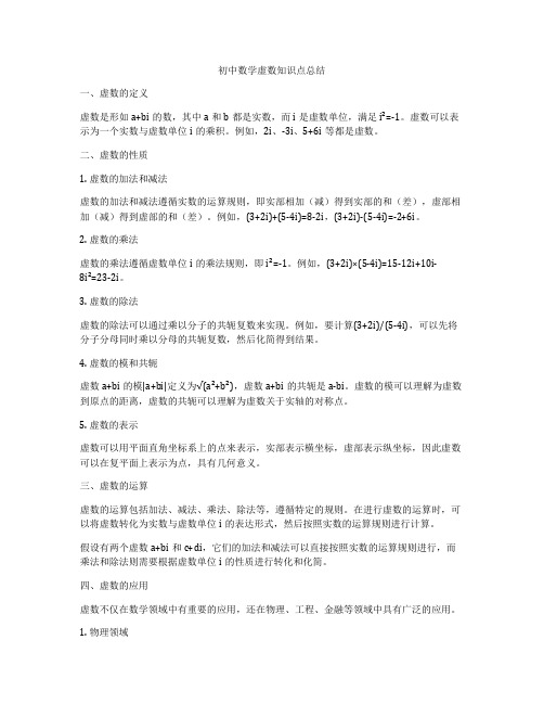 初中数学虚数知识点总结