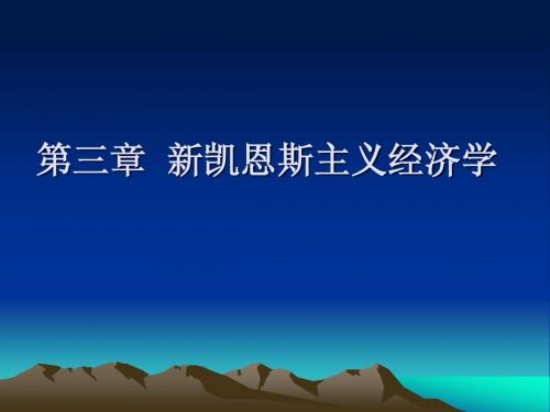 第三章新凯恩斯主义经济学