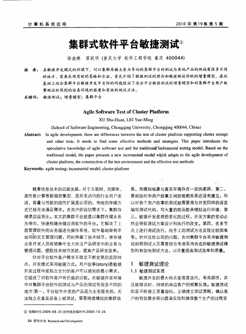 集群式软件平台敏捷测试