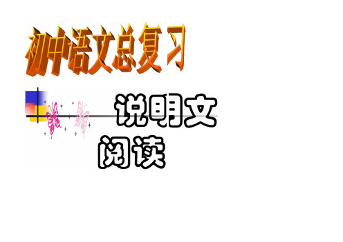 初中语文总复习说明文阅读专题课件