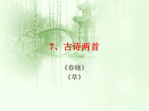 苏教版一年级下册课文7.古诗两首(春晓 草)PPT课件