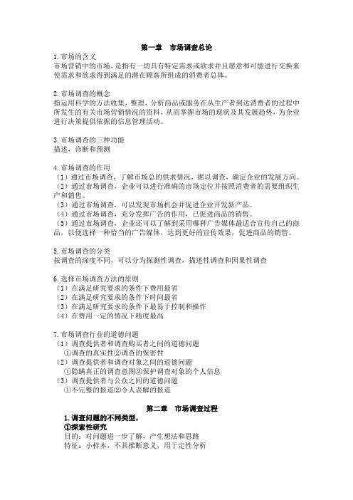 市场调查知识点整理