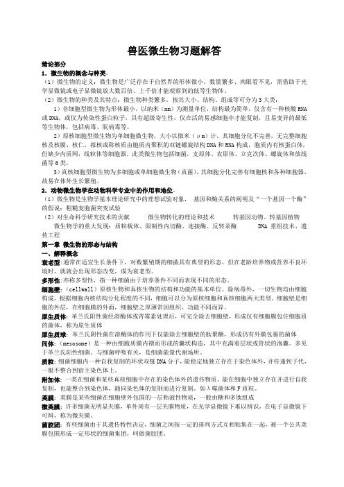 兽医微生物习题解