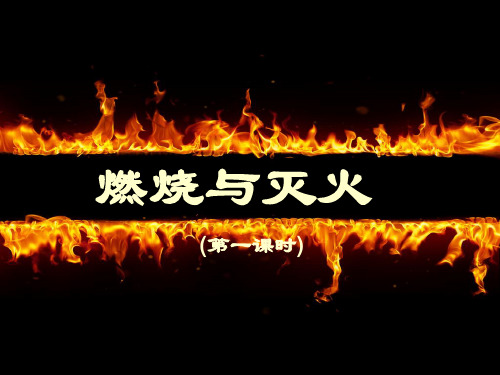 沪教版(上海)初中化学九年级上册 4.1  燃烧与灭火  第一课时课件 