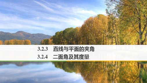 高中数学人教B版选修2-1课件：3.2.3 直线与平面的夹角-3.2.4 二面角及其度量