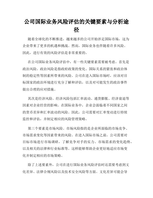 公司国际业务风险评估的关键要素与分析途径