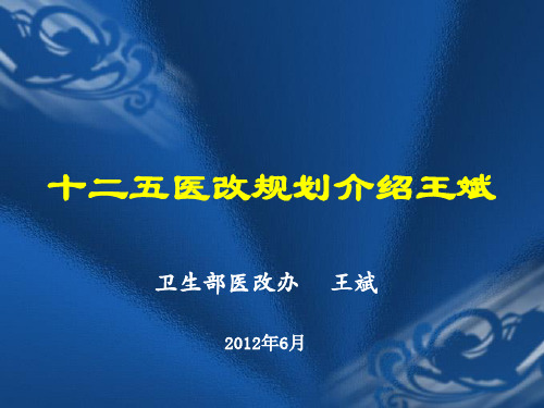 十二五医改规划介绍王斌 ppt课件