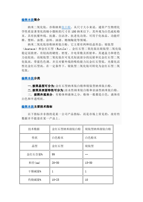 二氧化钛及其应用