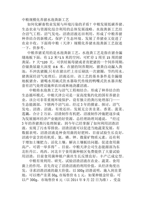初探规模化养猪水泡粪工艺