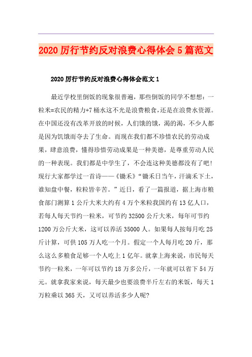 厉行节约反对浪费心得体会5篇范文