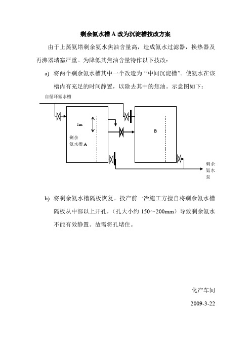 剩余氨水槽改造方案及安全措施