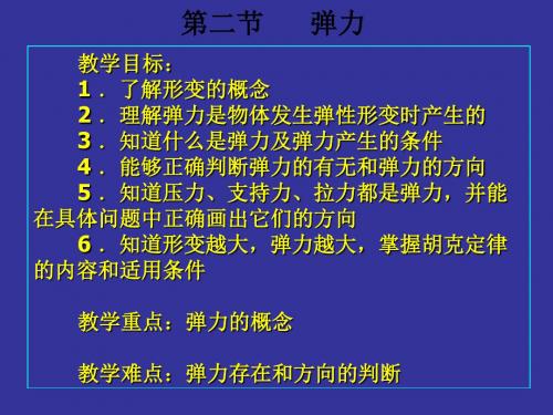 人教版物理必修1第三章第二节弹力PPT新授课件