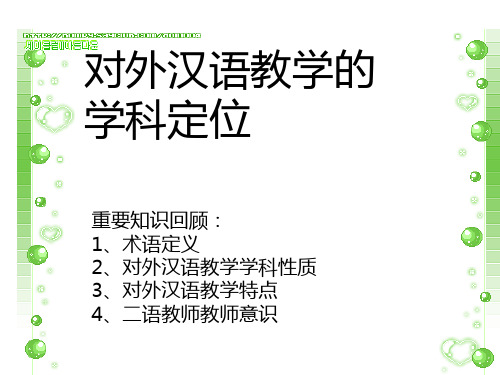 (二)对外汉语学科定位