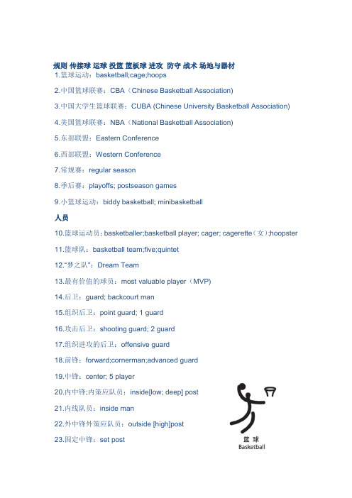 奥运篮球英语词汇
