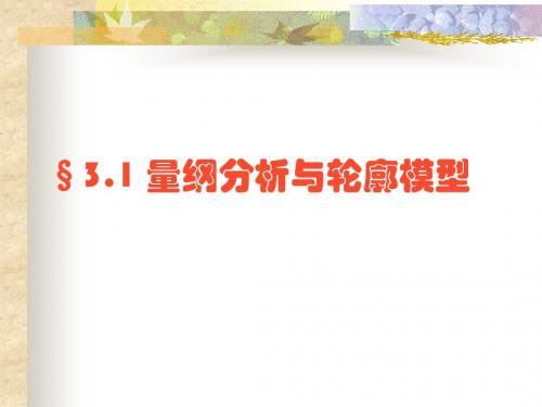 量纲分析与模型应用