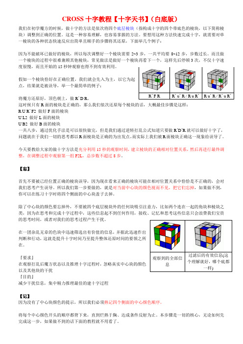 魔方CROSS还原十字教程