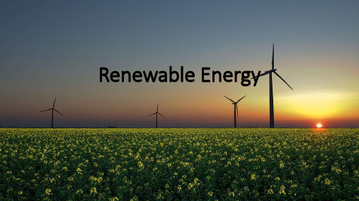 Renewable Energy Sources 可再生能源