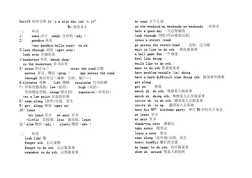 Unit10 知识宝典 It's