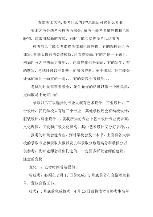 参加美术艺考,要考什么？录取后选什么专业