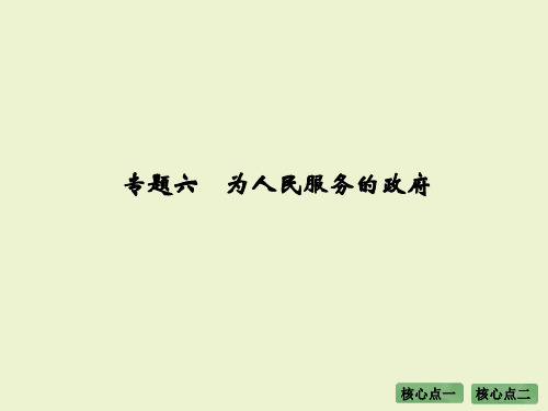大高考高考政治全国通用二轮复习配套课件：第二部分 专题六 为人民服务的政府
