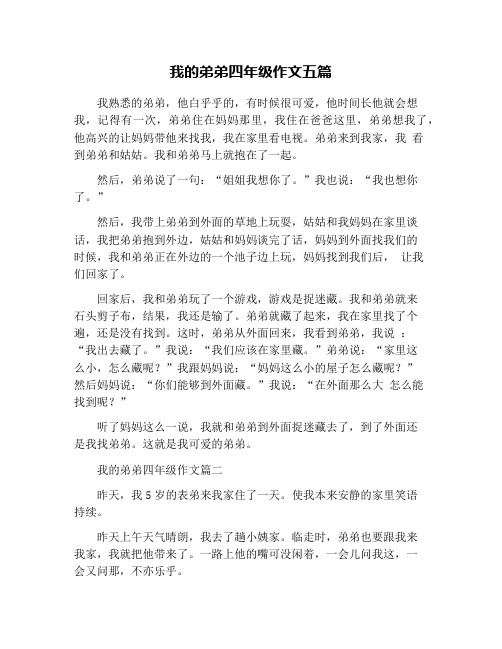 我的弟弟四年级作文五篇