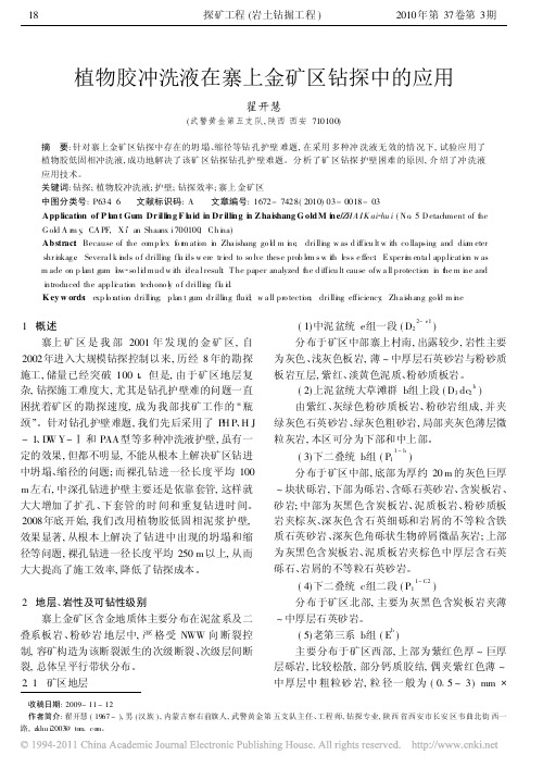 植物胶冲洗液在寨上金矿区钻探中的应用