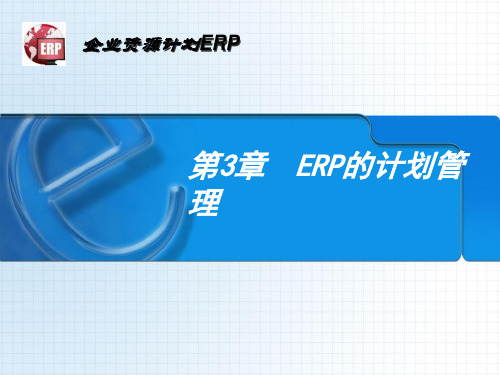 第3章ERP的计划管理XXXX