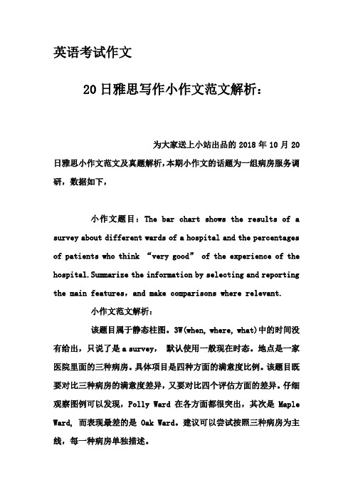 英语考试作文-20日雅思写作小作文范文解析：