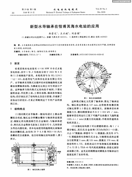 新型水导轴承在恰甫其海水电站的应用