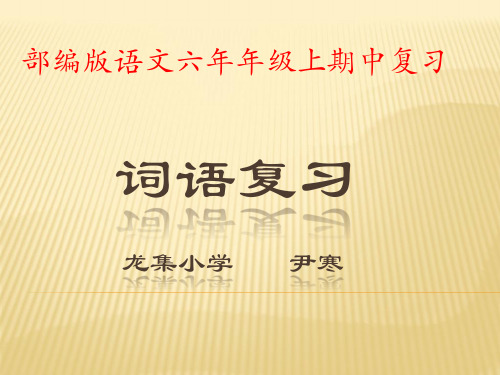 部编版语文六年级上期中字词复习--词语