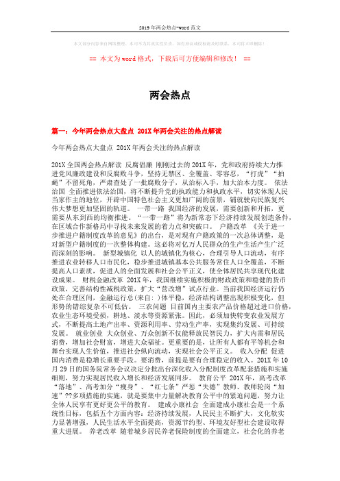 2019年两会热点-word范文 (9页)