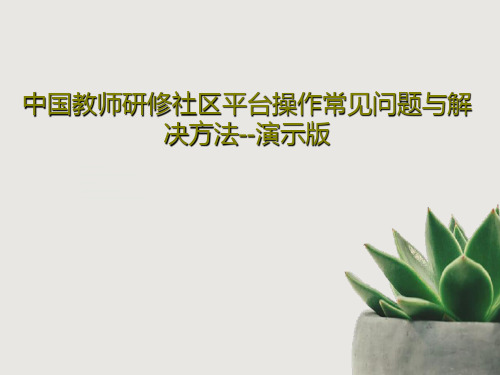 中国教师研修社区平台操作常见问题与解决方法--演示版PPT33页