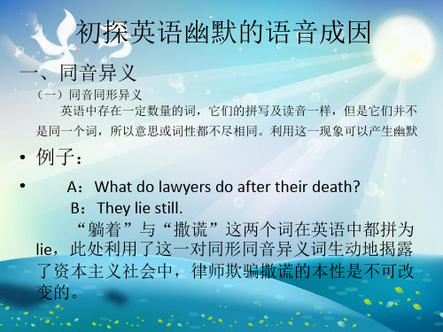 英语中有趣的语言现象课件