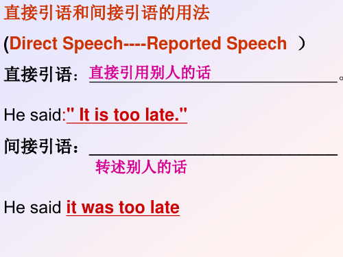 direct speech and reported speech