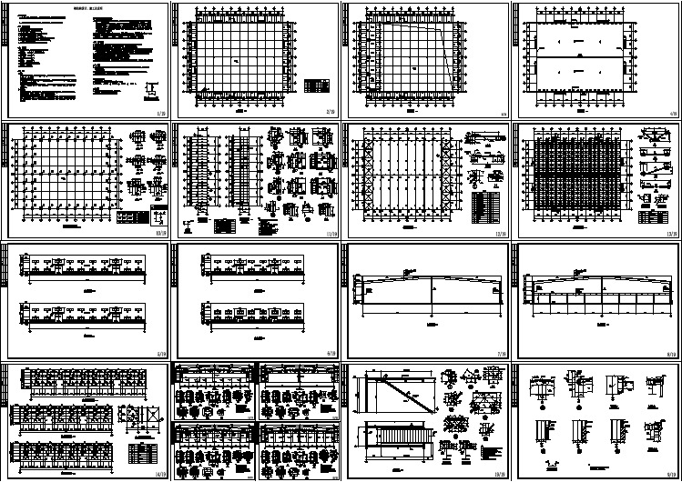 含夹层钢结构厂房结构施工图（含设计说明）