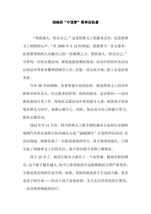 5.20用志愿服务探寻中国梦征文