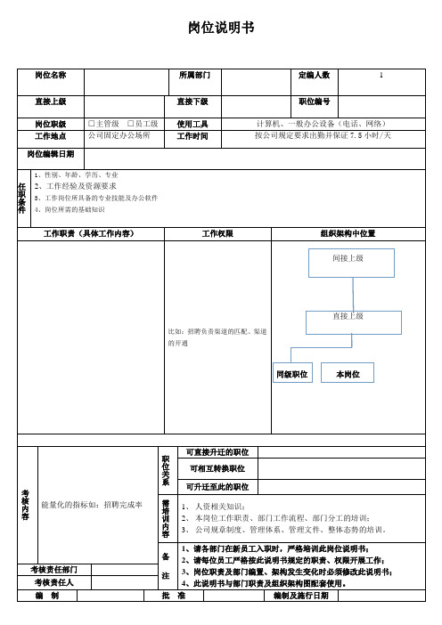 岗位说明书模板-